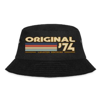 Vintage Retro 1974 - Bucket Hat - Schwarz - Vorne - Lela (165cm)