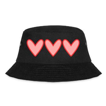 HERZ. HERZ. VALENTINSTAG. LIEBE. LIEBE. PAAR. - Bucket Hat - Schwarz - Vorne - Lela (165cm)