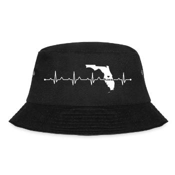 Minimalistischer Florida Heart Souvenir Sunshine State - Bucket Hat - Schwarz - Vorne - Lela (165cm)