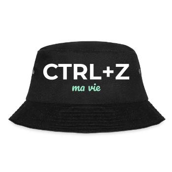 STRG+Z Mein Leben — Geek-Humor - Bucket Hat - Schwarz - Vorne - Lela (165cm)
