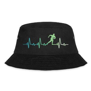 Rugby Heartbeat Rugbyspieler-Geschenk - Bucket Hat - Schwarz - Vorne - Lela (165cm)