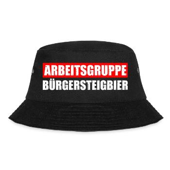 Bürgersteigbier OKF Ortskontrollfahrt - Bucket Hat - Schwarz - Vorne - Lela (165cm)