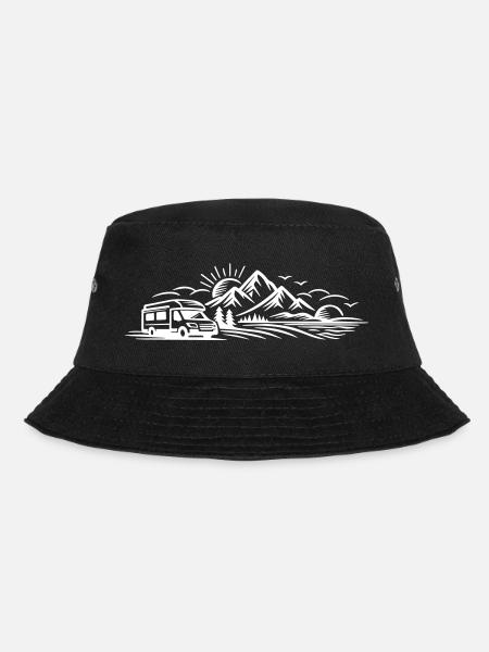 Camping - Bucket Hat - Schwarz