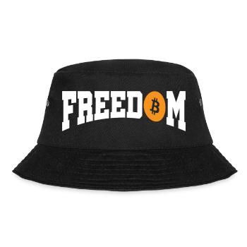 Freedom Bitcoin  - Bucket Hat - Schwarz - Vorne - Lela (165cm)