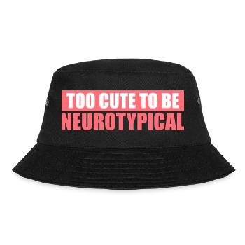 Too Cute To Be Neurotypical Lustig Autismus Logo - Bucket Hat - Schwarz - Vorne - Lela (165cm)