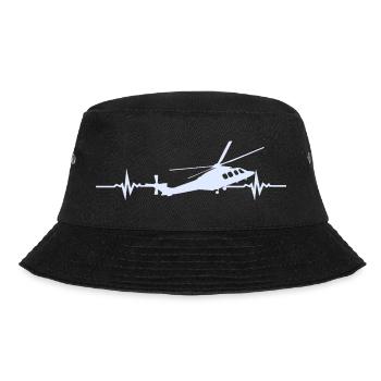 Hubschrauber Helikopter Herzschlag Ekg - Bucket Hat - Schwarz - Vorne - Lela (165cm)