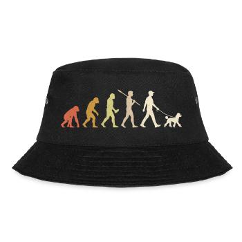 Pudel-Evolution Lustiges Hundebesitzer-Geschenk - Bucket Hat - Schwarz - Vorne - Lela (165cm)