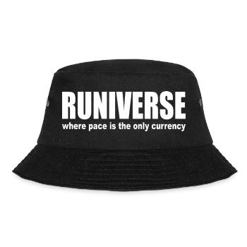 Runiverse Pace Is Currency Running is my Universe - Bucket Hat - black - Front - Lela (165cm)