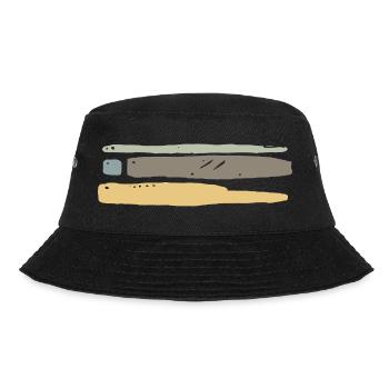 Streifen Ornament  - Bucket Hat - Schwarz - Vorne