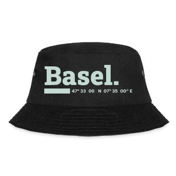 Basel Koordinaten - Bucket Hat - Schwarz - Vorne