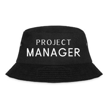 Projektleiter Typografie - Bucket Hat - Schwarz - Vorne