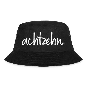 18 achtzehn 18. Geburtstag Geschenk Volljährigkeit - Bucket Hat - Schwarz - Vorne - Lela (165cm)