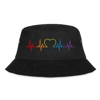 Heartbeat Rainbow Heart LGBT Love colorful CSD - Bucket Hat - black - Front - Lela (165cm)