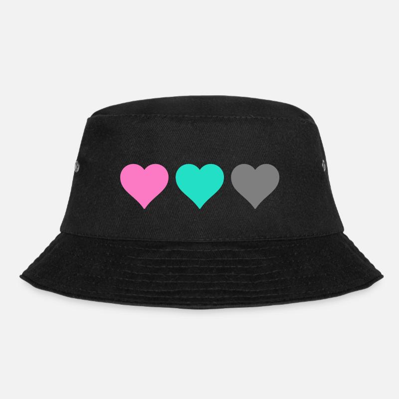 Herz - Bucket Hat - Schwarz