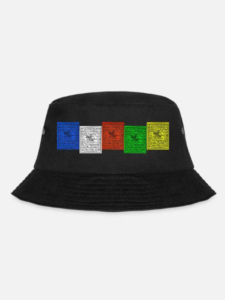 Nepal,Gebetsfahnen - Bucket Hat - Schwarz