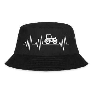 EKG heartbeat pulse tractor tractor farmer farmer - Bucket Hat - black - Front - Lela (165cm)