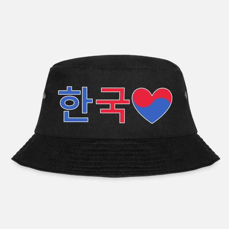 Korea Herz - Bucket Hat - Schwarz