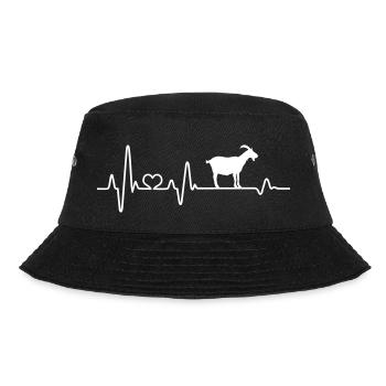 Ziege Ziegenbock EKG Herzschlag Ziegen Zicke Bauer - Bucket Hat - Schwarz - Vorne - Lela (165cm)