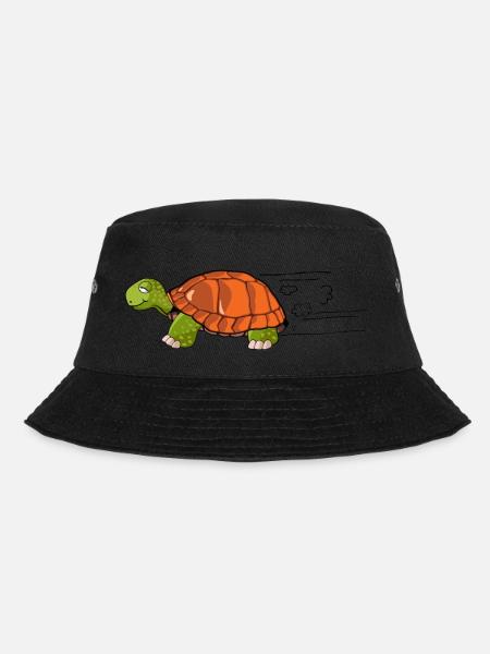 tortue dessin vitesse humour - Bucket Hat - black