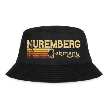 Retro Design Nürnberg Germany Shirt Vintage 70s - Bucket Hat - Schwarz - Vorne - Lela (165cm)