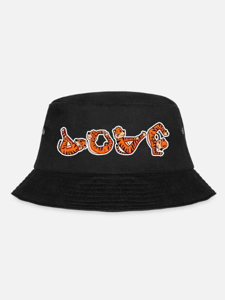 Love Yoga Fitness Tiger - Bucket Hat - Schwarz