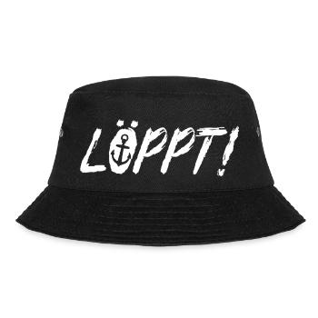 Löppt Plattdeutsch Norddeutschland - Bucket Hat - Schwarz - Vorne - Lela (165cm)