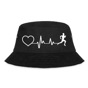 Laufen Herzschlag Runner Trailrun Triathlet - Bucket Hat - Schwarz - Vorne - Lela (165cm)