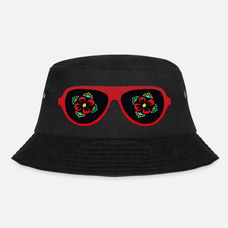Sonnenbrille Blumenruhe - Bucket Hat - Schwarz