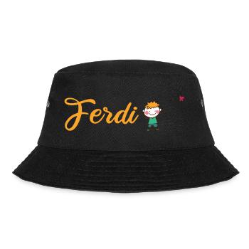 Kindergarten Kita Schule - Accessoires für Ferdi - Bucket Hat - Schwarz - Vorne - Lela (165cm)