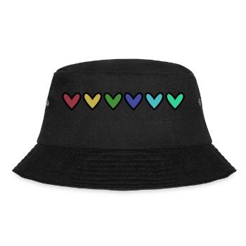 HEART. HEARTS. VALENTINE'S DAY. LOVE. LOVE. HEART - Bucket Hat - black - Front - Lela (165cm)