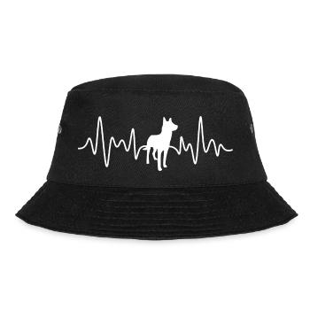 Malinois Herzschlag - Bucket Hat - Schwarz - Vorne - Lela (165cm)