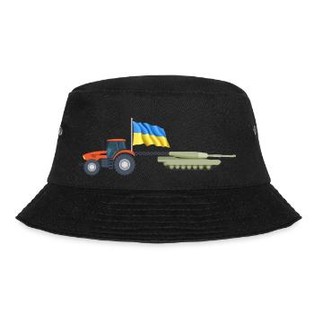 ukrainian tractor pulling tank Farmer ukrainian - Bucket Hat - black - Front - Lela (165cm)