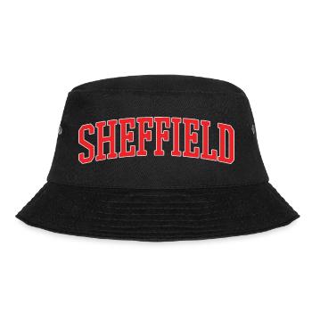 Sheffield Retro Varsity Lettering - Bucket Hat - Schwarz - Vorne - Lela (165cm)