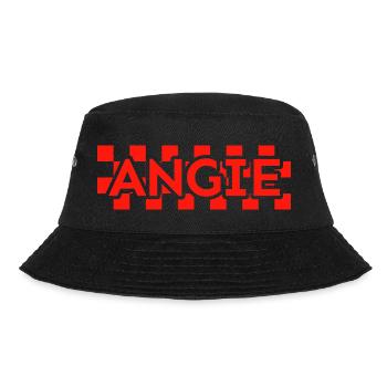 Schachbrett Text Vorname Frau Nachname Angie - Bucket Hat - Schwarz - Vorne - Lela (165cm)