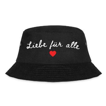 Liebe für alle Frieden kein Hass - Bucket Hat - Schwarz - Vorne - Lela (165cm)