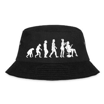 Frisöse Frau Scheren Mädchen Friseur Schere Kamm - Bucket Hat - Schwarz - Vorne - Lela (165cm)