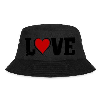 love heart - Bucket Hat - Schwarz - Vorne - Lela (165cm)