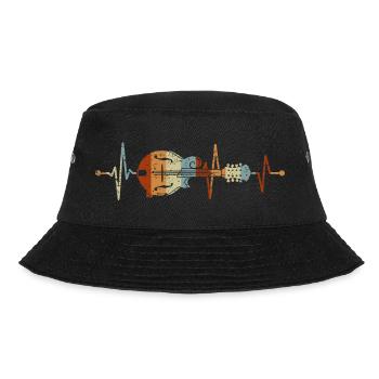Mandolin Heartbeat Bluegrass Country Music - Bucket Hat - black - Front - Lela (165cm)