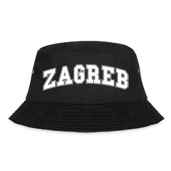 ZAGREB Retro Lettering – Croatia Design - Bucket Hat - black - Front - Lela (165cm)