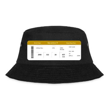 Boarding Pass First Class - Bucket Hat - Schwarz - Vorne - Lela (165cm)