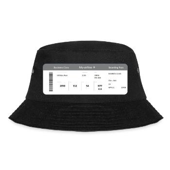 Boarding Pass Business Class - Bucket Hat - Schwarz - Vorne - Lela (165cm)