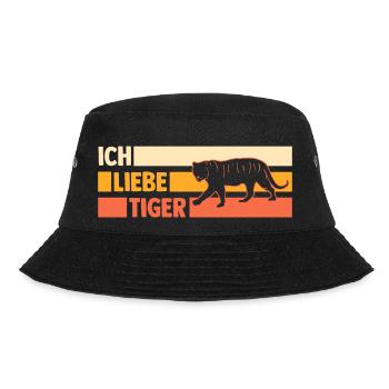 Tiger Motiv - Bucket Hat - Schwarz - Vorne - Lela (165cm)