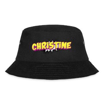 Christine Custom Name Comic Book Style Pop Art, - Bucket Hat - black - Front - Lela (165cm)