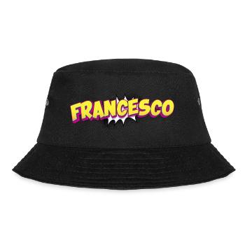 Francesco benutzerdefinierter Name Comic-Stil Pop-Art, - Bucket Hat - Schwarz - Vorne - Lela (165cm)