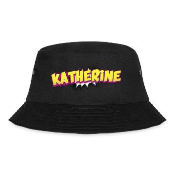 Katherine benutzerdefinierter Name Comic-Stil Pop-Art, - Bucket Hat - Schwarz - Vorne - Lela (165cm)