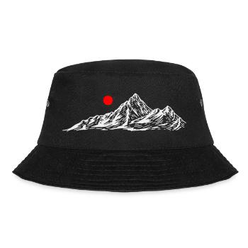 Rote Sonne über dem Weißen Berg - Bucket Hat - Schwarz - Vorne - Lela (165cm)