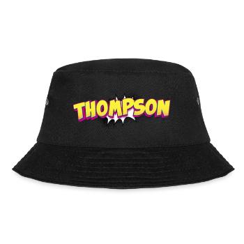 Thompson benutzerdefinierter Name Comic-Buch-Stil Pop-Art, - Bucket Hat - Schwarz - Vorne - Lela (165cm)