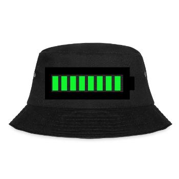 Akku voll - Bucket Hat - Schwarz - Vorne - Lela (165cm)