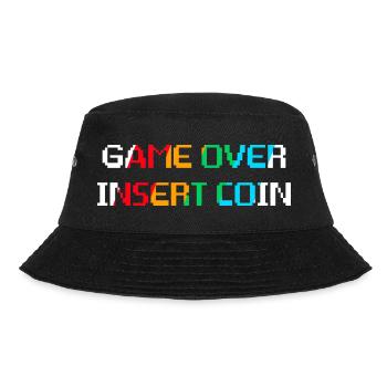 Game Over Insert Coin (dark) - Bucket Hat - black - Front - Lela (165cm)
