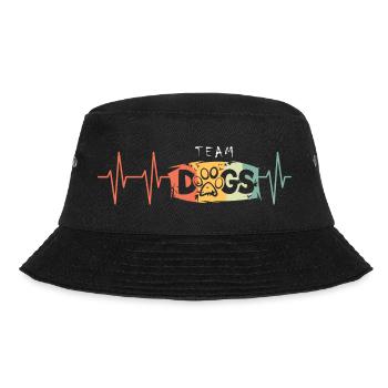 puls dogs schild Logo retro vintage Herzschlag - Bucket Hat - Schwarz - Vorne - Lela (165cm)